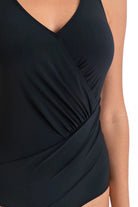 TOGS Togs Black Surplice One Piece Swimsuit Togs Black Surplice One Piece Swimsuit Splash Swimwear