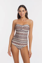 TOGS Togs Chestnut Bandeau One Piece Togs Chestnut Bandeau One Piece Splash Swimwear One Piece