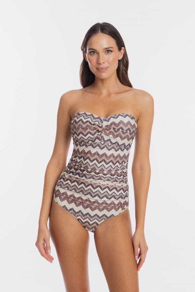 TOGS Togs Chestnut Bandeau One Piece Togs Chestnut Bandeau One Piece Splash Swimwear One Piece