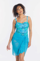 TOGS Togs Mesh Sarong Pareo SA13FI Togs Mesh Sarong Pareo Splash Swimwear Sarongs Aqua / OS 9350253024249