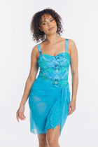 TOGS Togs Mesh Sarong Pareo SA13FI Togs Mesh Sarong Pareo Splash Swimwear Sarongs Aqua / OS 9350253024249