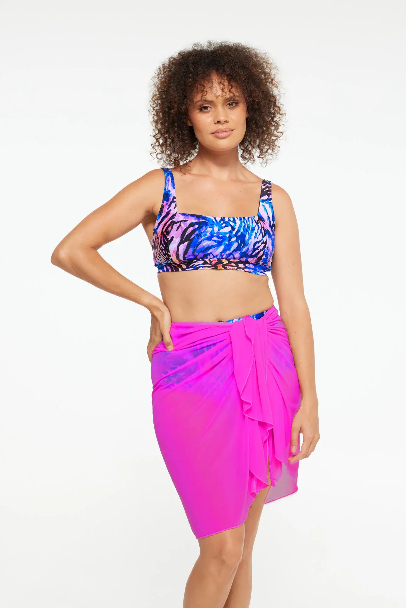 TOGS Togs Mesh Sarong Pareo SH13FO Togs Mesh Sarong Pareo Splash Swimwear Sarongs Hot Pink / OS 9350253009963
