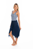 TOGS Togs Navy Mesh Frill Skirt Togs Havana Skort | Australia Splash Swimwear Skorts