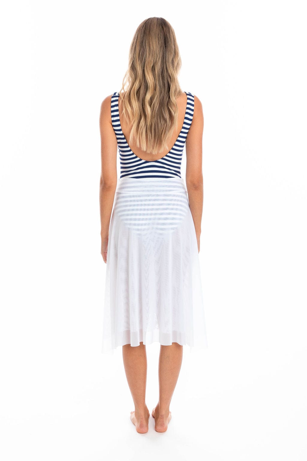 TOGS Togs White Mesh Frill Skirt Togs White Mesh Frill Skirt Splash Swimwear Skirts