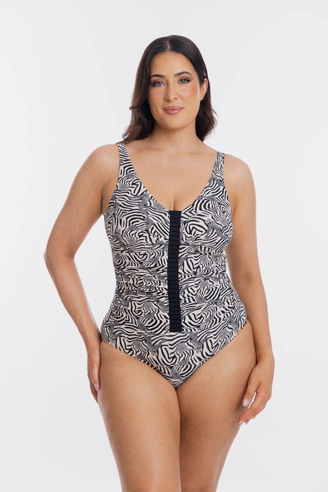 TOGS Togs Zurich V Neck Ruched One Piece Togs Zurich V Neck Ruched One Piece Splash Swimwear One Piece