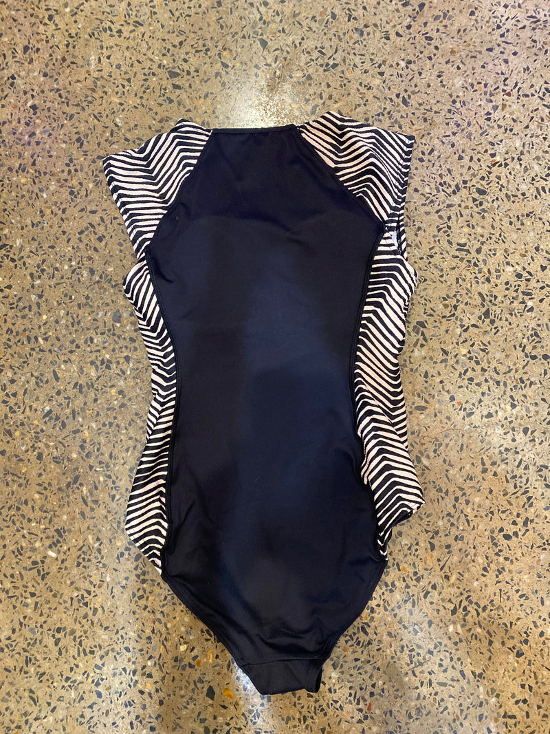 Tidal Wave Cap Sleeve Surf Suit - Black/ Tan - Baku - Splash Swimwear  - Baku, Oct23, rashies & sunsuits, women swimwear - Splash Swimwear 