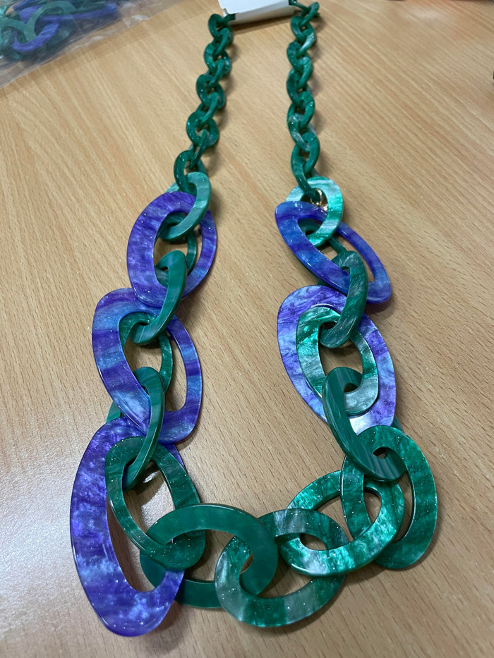 Sia Chain Necklace - Blue/Green - Blue Scarab - Splash Swimwear  - accessories, blue scarab, Mar24, necklaces, new accessories, new arrivals - Splash Swimwear 