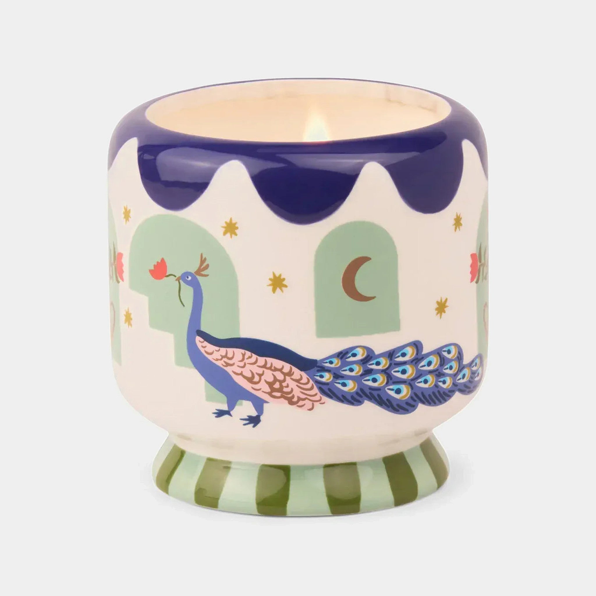 Paddywax Adopo Peacock Ceramic Candle 8oz - Misted Lime Paddywax Adopo Eye Ceramic Candle 8oz - Incense & Smoke Splash Swimwear