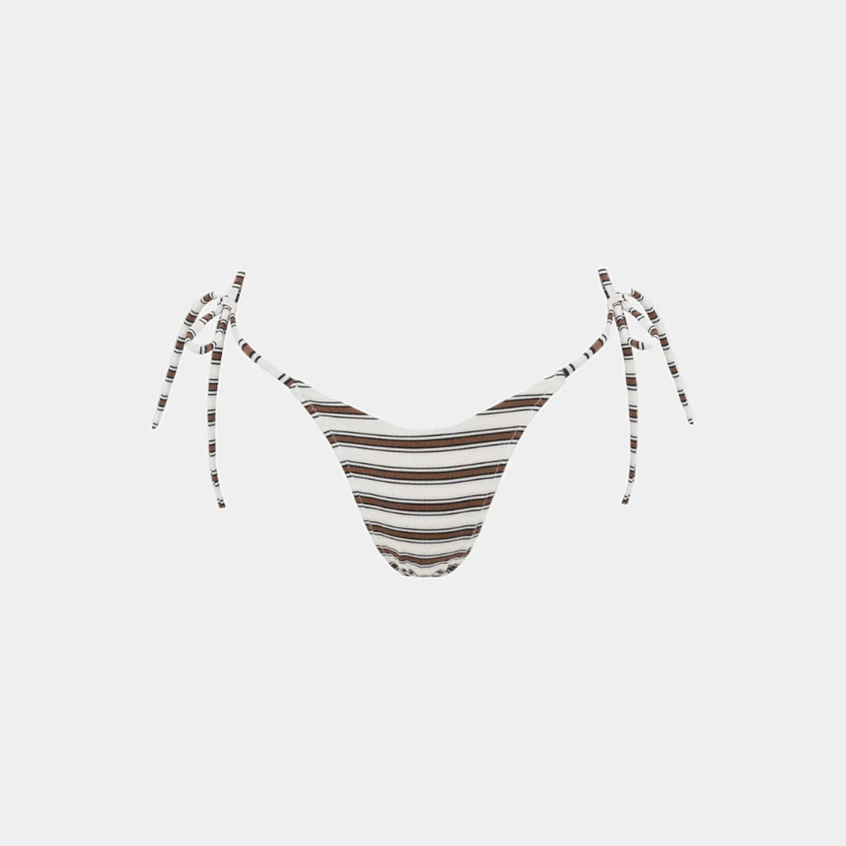 Rhythm Womens Rhythm Tami Stripe Tie Side Hi Cut Pant- Chocolate Rhythm Tami Stripe Tie Side Hi Cut Pant- Chocolate Splash Swimwear Dresses