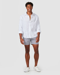 Vacay Swimwear Linen Long Sleeve Shirt - White Vacay Linen Shirt - White Splash Swimwear Mens