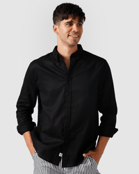 Vacay Swimwear Linen Shirt - Black* Vacay Linen Shirt - Black Splash Swimwear Mens