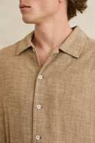 Vacay Swimwear Rhythm Classic Linen Long Sleeved Shirt - Coffee Rhythm Classic Linen Long Sleeved Shirt - Coffee Splash Swimwear Mens Shirt