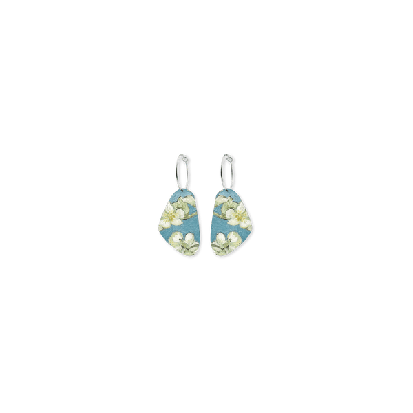 Van Gogh Almond Blossoms Pippi Hoop Earrings - Moe Moe - Splash Swimwear  - accessories, earrings, Feb24, moe moe, Womens - Splash Swimwear 