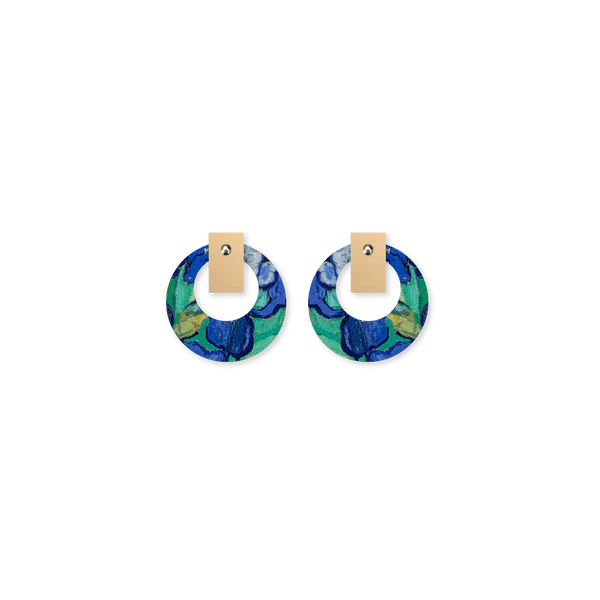 Van Gogh Irises Layered Small Retro Stud Earrings - Moe Moe - Splash Swimwear  - accessories, earrings, Feb24, moe moe, Womens - Splash Swimwear 