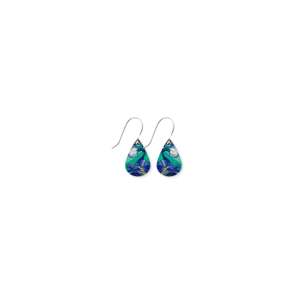 Van Gogh Irises Mini Tear Drop Earrings - Moe Moe - Splash Swimwear  - accessories, earrings, Feb24, moe moe, new accessories, new arrivals - Splash Swimwear 