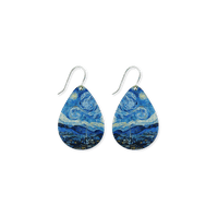 Van Gogh Starry Night Large Iconic Tear Drop Earrings - Moe Moe - Splash Swimwear  - accessories, earrings, Feb24, moe moe, Womens - Splash Swimwear 