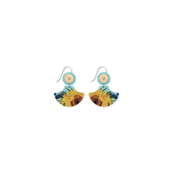 Van Gogh Sunflowers Layered Pagoda Drop Earrings - Moe Moe - Splash Swimwear  - accessories, earrings, Feb24, moe moe, new accessories, new arrivals - Splash Swimwear 