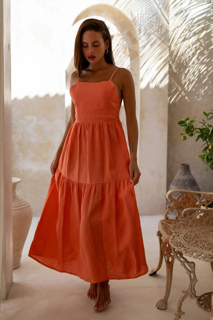 Wallis & Jazz Island Luxe Serena Maxi Dress in Peach Wallis & Jazz Island Luxe Serena Maxi Dress in Peach Splash Swimwear