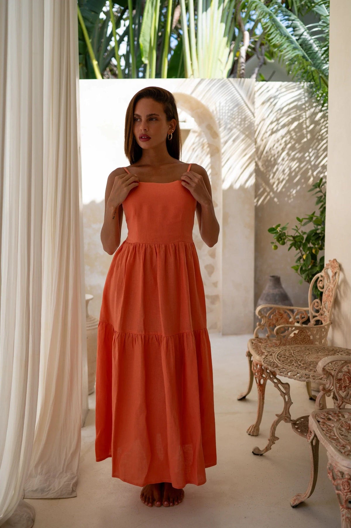 Wallis & Jazz Island Luxe Serena Maxi Dress in Peach Wallis & Jazz Island Luxe Serena Maxi Dress in Peach Splash Swimwear