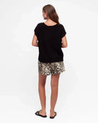 White Closet Label of Love Cream Leopard High Waist Shorts Label of Love Cream Leopard High Waist Shorts Splash Swimwear Womens Shorts