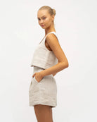 White Closet White Closet Linen Co-ord Shorts White Closet Linen Co-ord Shorts Splash Swimwear Shorts