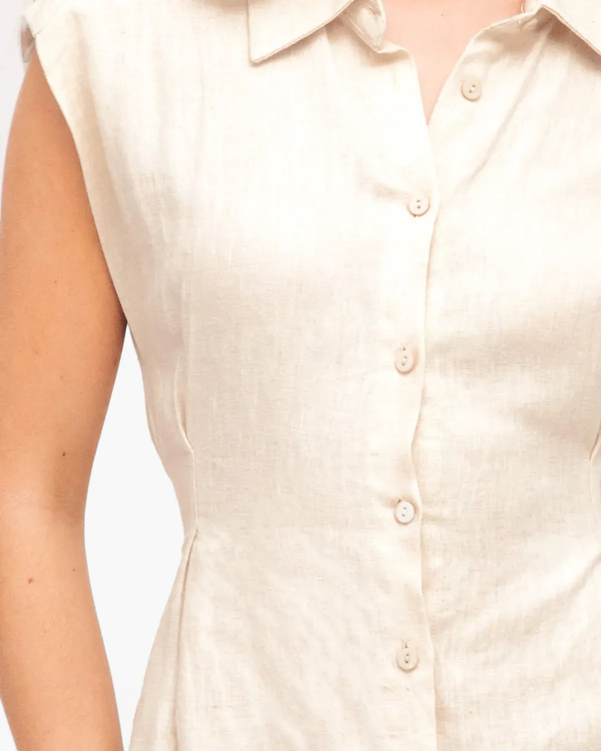 White Closet White Closet Linen Collared Midi Shirt Dress - Oatmeal White Closet Linen Collared Midi Shirt Dress - Oatmeal Splash Swimwear Dresses