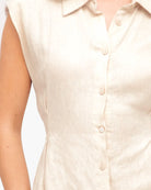 White Closet White Closet Linen Collared Midi Shirt Dress - Oatmeal White Closet Linen Collared Midi Shirt Dress - Oatmeal Splash Swimwear Dresses