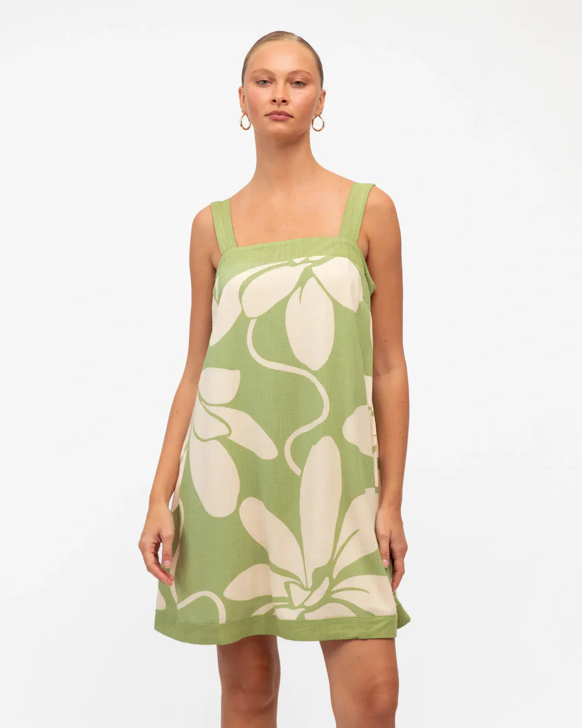 White Closet White Closet Summer Bloom Matcha Mini Dress - Matcha White Closet Summer Bloom Matcha Mini Dress - Matcha Splash Swimwear Dresses