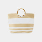 Yen 2 Tone Stripe Shopper Tote YBT025.NAMU 2 Tone Stripe Shopper Tote Splash Swimwear Womens Accessories 9315224411183