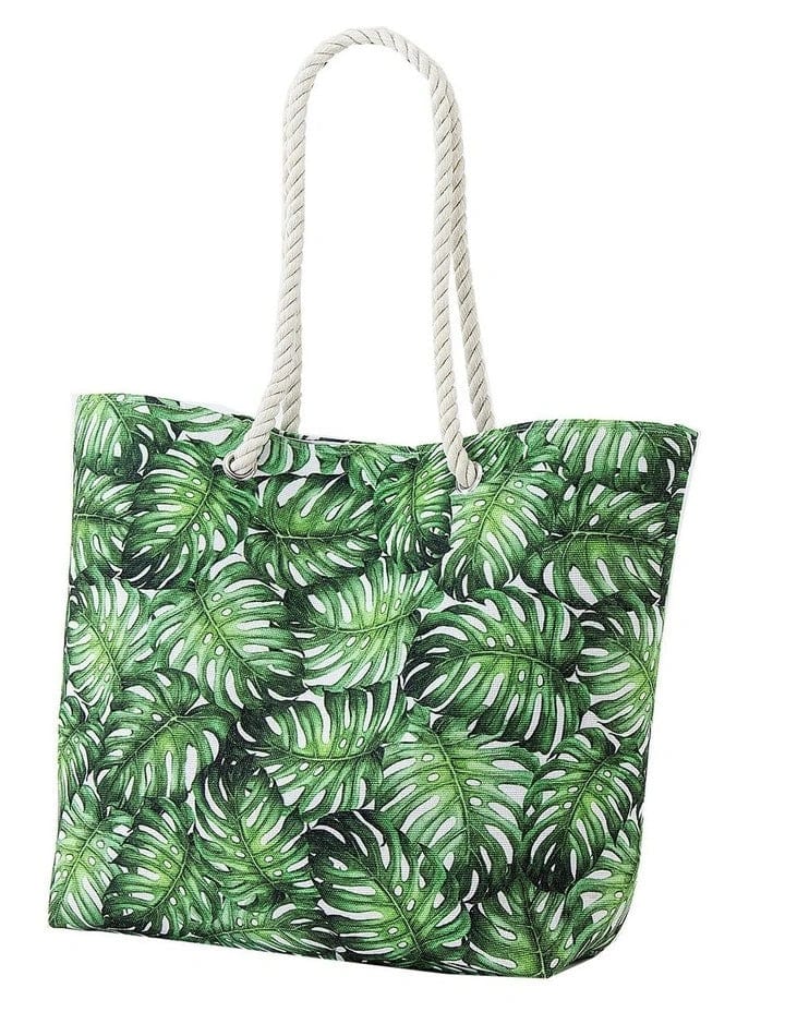 Yen Monstera Print Tote YBT023.GREE Splash Swimwear Beach Bags 9315224411176