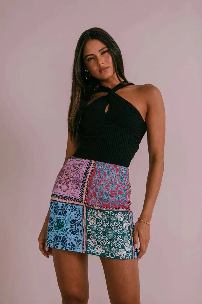 Zella POET MINI SKIRT - PAISLEY TILE POET MINI SKIRT - PAISLEY TILE Splash Swimwear