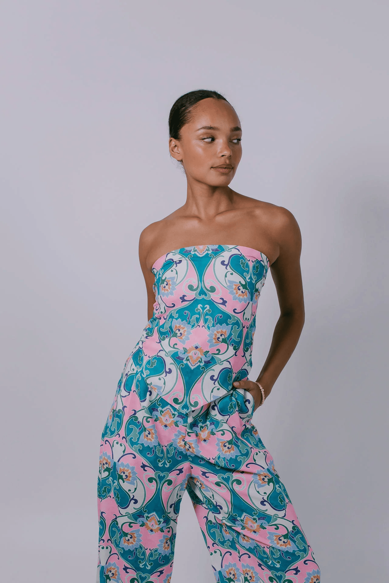 Zella The Label Zella Xyra Scarf Top - Charm Print Zella Xyra Scarf Top - Charm Print Splash Swimwear