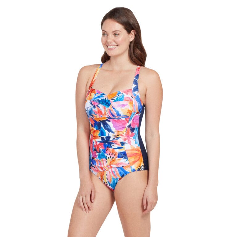 Zoggs Biarritz Ruched Front One Piece Shop Online Swimwear Australia | Zoggs Biarritz Ruched Front One Piece - Splash Swimwear Splash Swimwear One Pieces