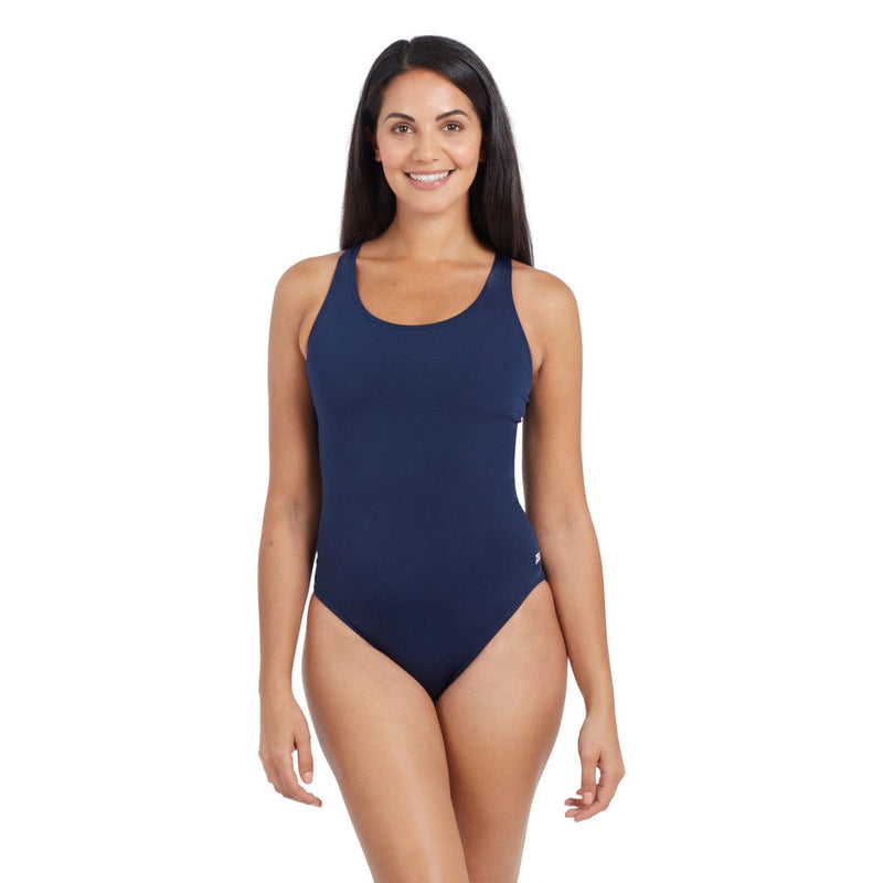 Zoggs Cottesloe Powerback One Piece - Navy Splash Swimwear One Pieces