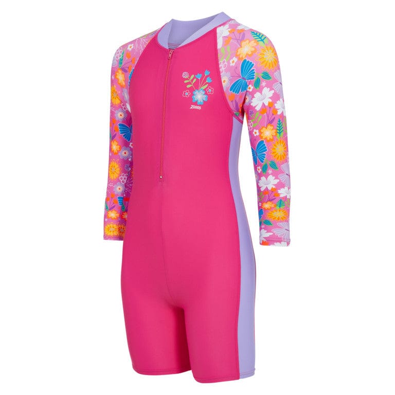 Zoggs Girls Long Sleeve All In One Splash Swimwear Girls 00-7