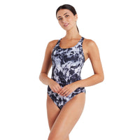 Zoggs Marble Powerback One Piece Splash Swimwear One Pieces