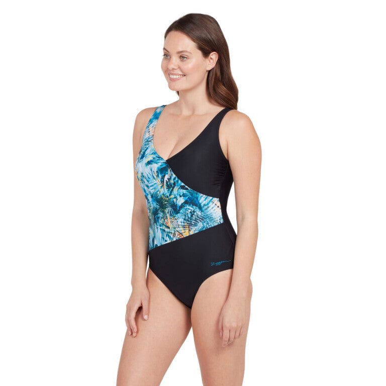 Zoggs Sea Dreamer Front Crossover V Back One Piece Shop Online Swimwear Australia | Zoggs Sea Dreamer Front Crossover V Back One Piece - Splash Swimwear Splash Swimwear Swimwear