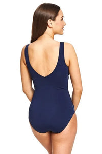 Sea Escape Wrap Front One Piece - Multi/Navy - Zoggs - Splash Swimwear  - chlorine resist, Jan22, One Pieces, Womens, zoggs - Splash Swimwear 