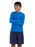 Zoggs Zoggs Boys Bells Long Sleeve Sun Top - Blue 463485-BLUE-YR06 Zoggs Boys Bells Long Sleeve Sun Top - Blue Splash Swimwear Kids Blue / B6 194151163483