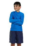 Zoggs Zoggs Boys Bells Long Sleeve Sun Top - Blue 463485-BLUE-YR06 Zoggs Boys Bells Long Sleeve Sun Top - Blue Splash Swimwear Kids Blue / B6 194151163483