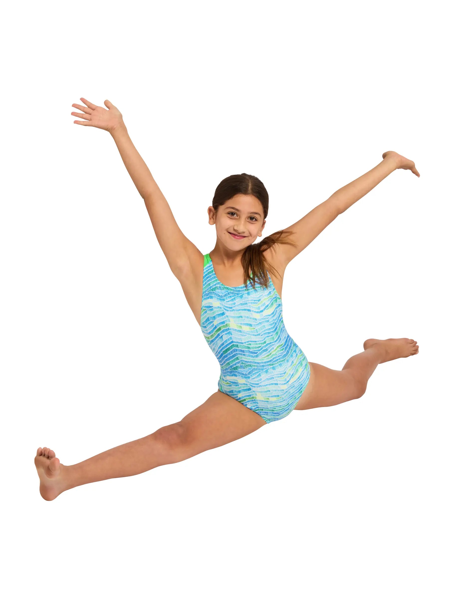 Zoggs Zoggs Girls Flyback One Piece - Fishdom Zoggs Girls Flyback One Piece - Fishdom Splash Swimwear Kids