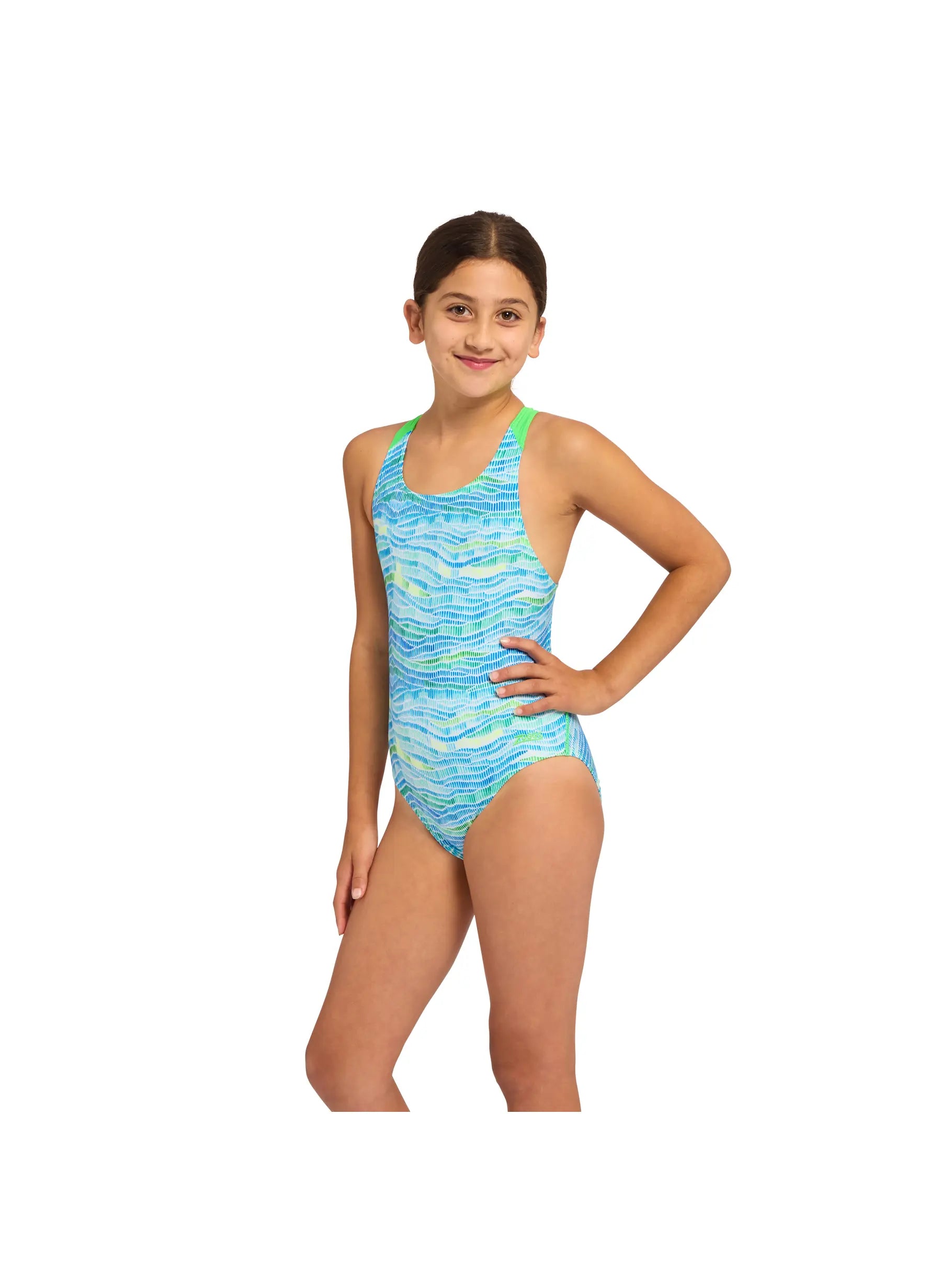 Zoggs Zoggs Girls Flyback One Piece - Fishdom Zoggs Girls Flyback One Piece - Fishdom Splash Swimwear Kids