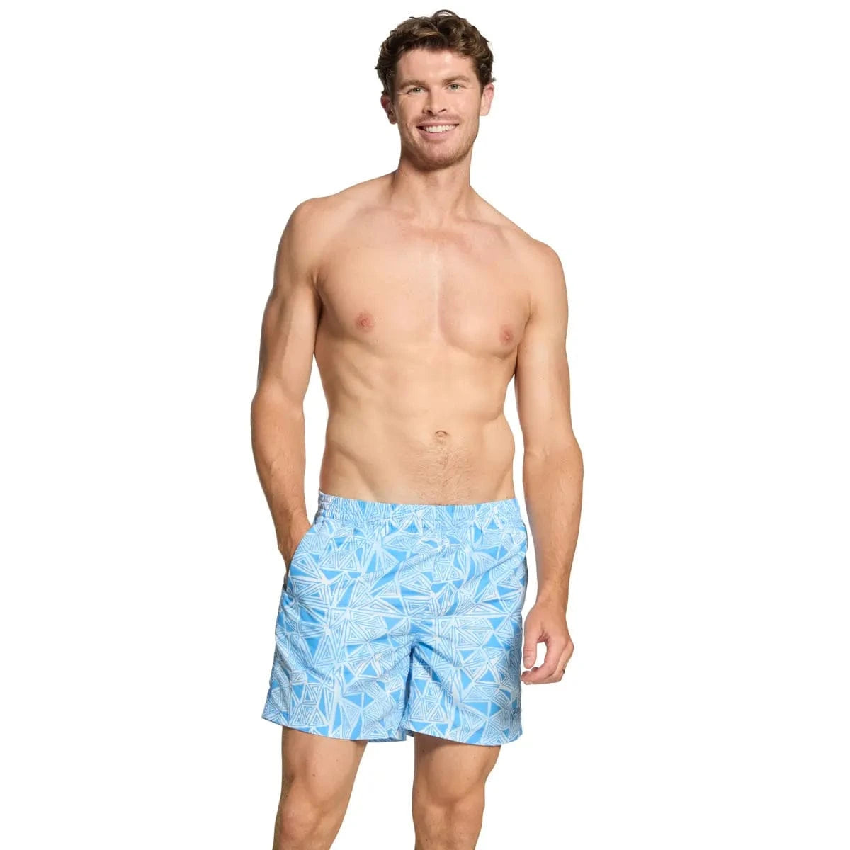 Zoggs Zoggs Mens 16 Inch Water Shorts - Geometric Zoggs Mens 16 Inch Water Shorts - Geometric Splash Swimwear Mens
