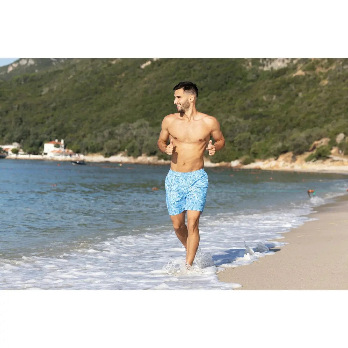 Zoggs Zoggs Mens 16 Inch Water Shorts - Geometric Zoggs Mens 16 Inch Water Shorts - Geometric Splash Swimwear Mens