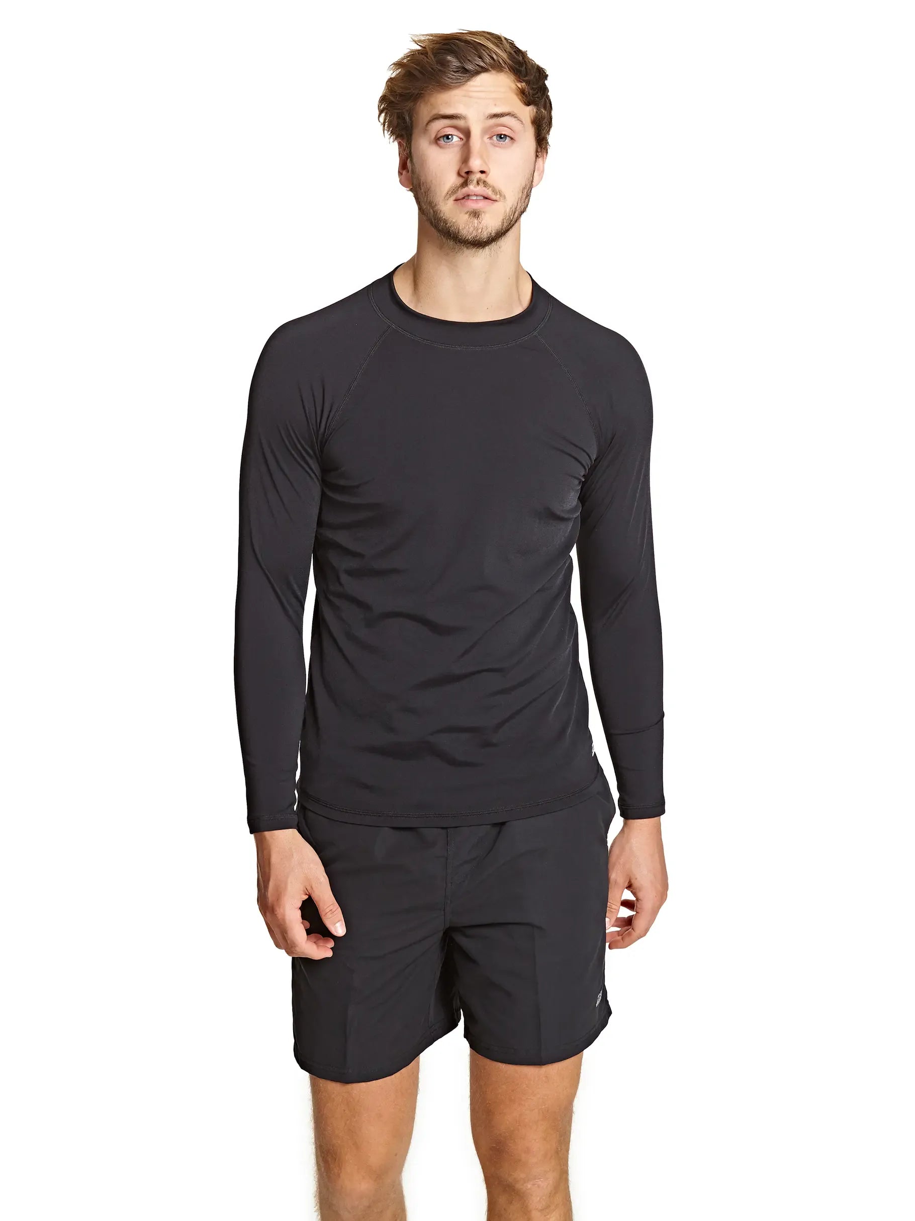 Zoggs Zoggs Mens Jackson Long Sleeve Sun Top - Black 462912-BLAC-L Zoggs Mens Jackson Long Sleeve Sun Top - Black Splash Swimwear Rashies & Sunsuits Black / L 5057046097209