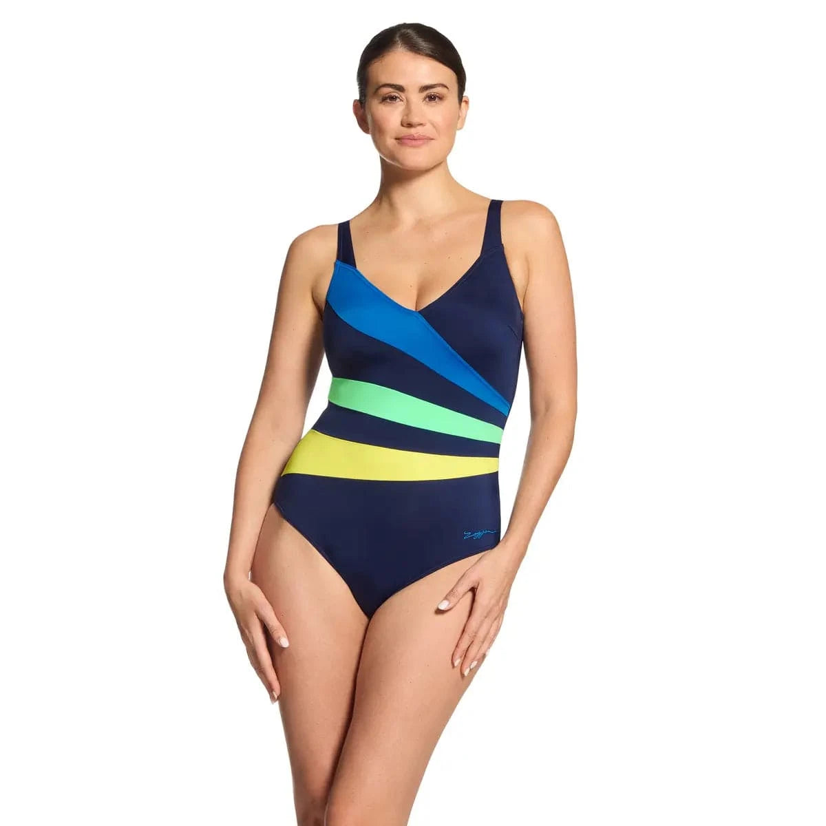 Zoggs Zoggs Sea Frond Wrap Panel Classicback Swimsuit Zoggs Sea Frond Wrap Panel Classicback Swimsuit Splash Swimwear