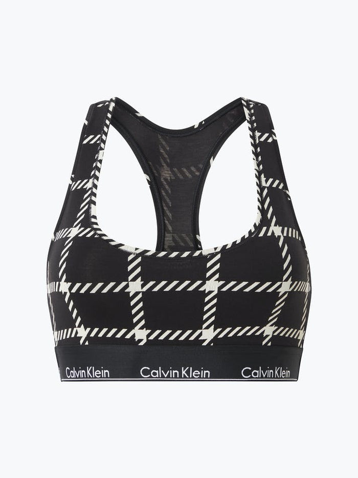 Modern Cotton Bralette - Window Pane/ Black - Calvin Klein - Splash Swimwear  - calvin klein, Dec21, lingerie, SALE, Womens - Splash Swimwear 