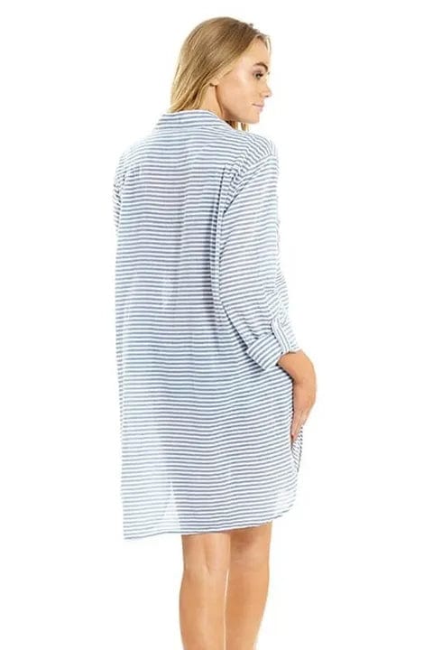 Summer Stripe Painters Shirt - Sunseeker - Splash Swimwear  - Dec22, kaftans & cover ups, Oct22, Shirt, Sunseeker, women shirt - Splash Swimwear 