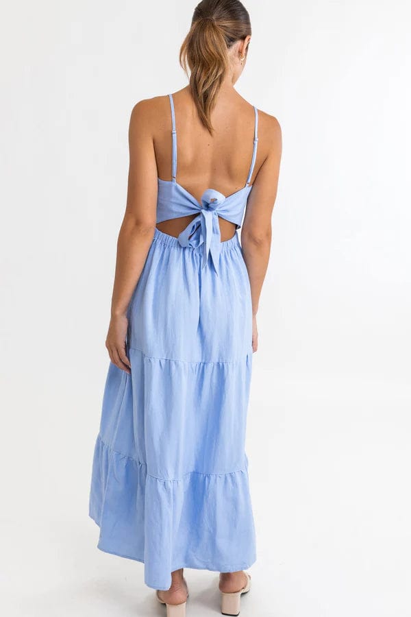 Meadow Tie Back Midi Dress - Cornflower - Rhythm - Splash Swimwear  - Aug22, dress, new arrivals, new clothing, rhythm - Splash Swimwear 