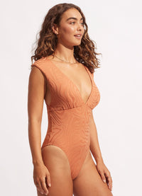 Second Wave V Neck Thick Strap One Piece - Seafolly - Splash Swimwear  - July22, One Pieces, Seafolly, women swimwear - Splash Swimwear 